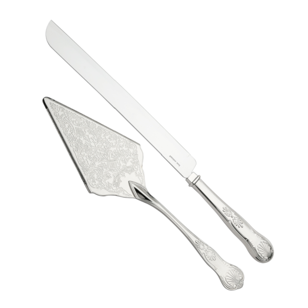 silver knife and server