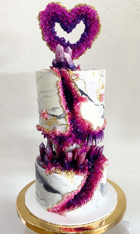 purple geode cake