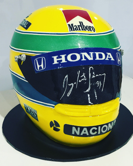 aryton senna helmet cake